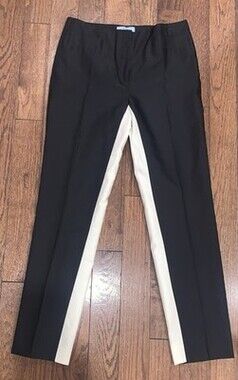 Prada Women’s Pants 42 Black White Colorblock Straight Leg Trousers